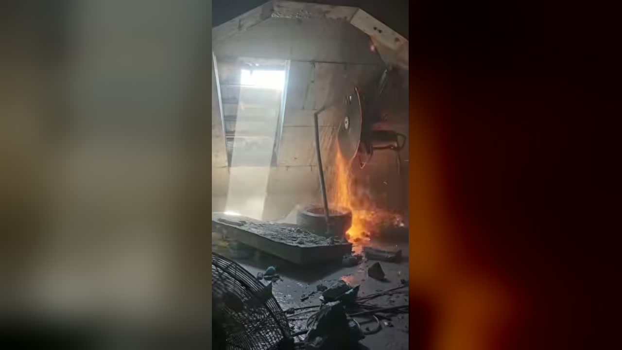لقطة من فيديو قص خرسانة مسلحة عند زاوية وصول صعبة ضمن نطاق تعديل محدد